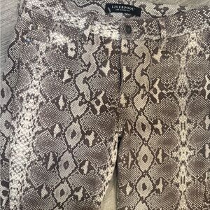 Liverpool Women's Snake Print Skinny Jeans - Brown and Cream